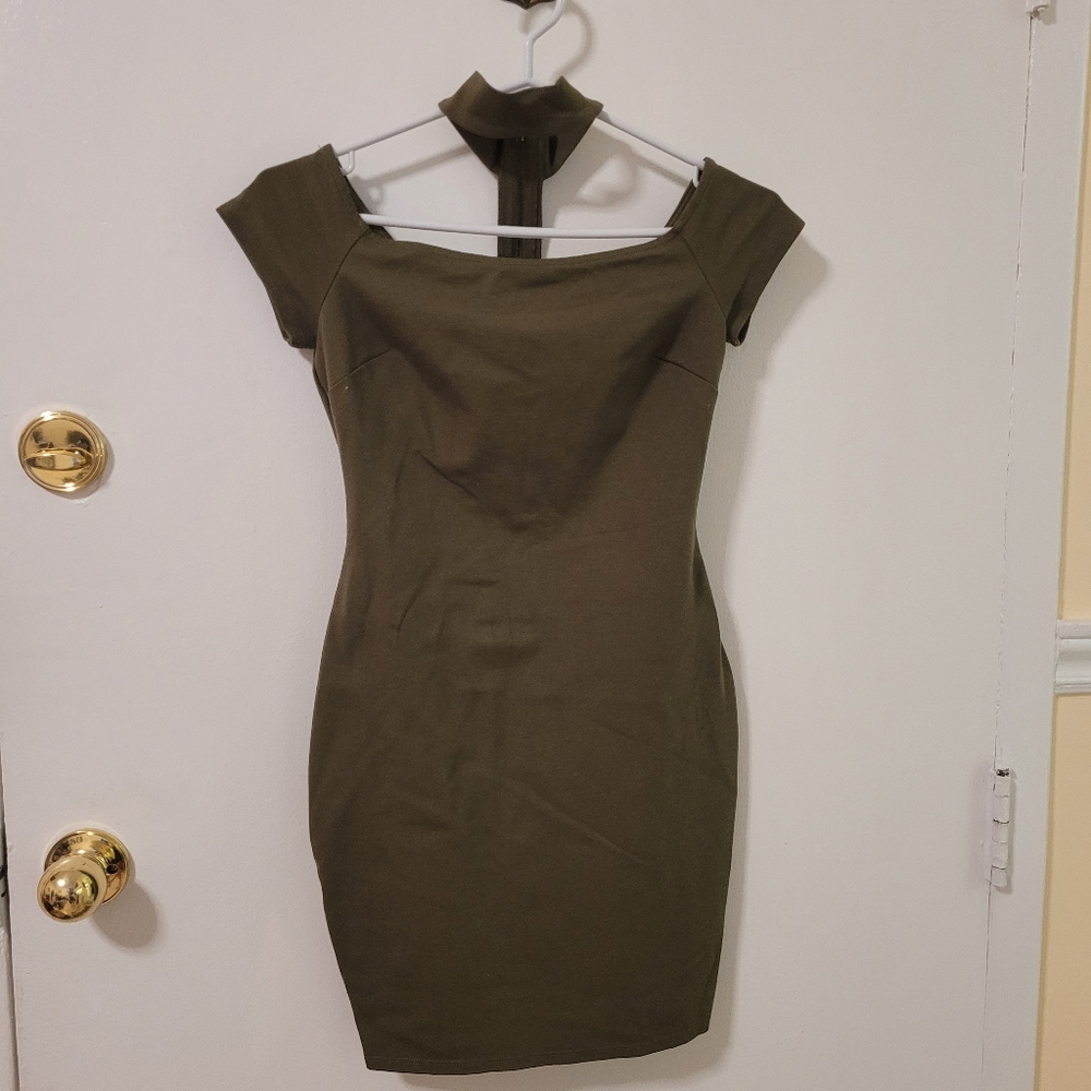 Olive Green Guess Dress Choker XS